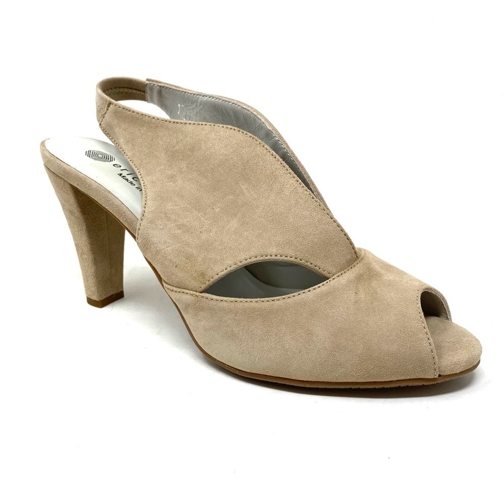 Eric Michael Peru Ice Kid Suede Peep Toe Cutout Heel Pump